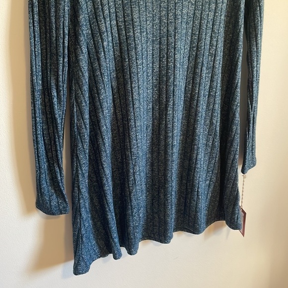 NWT Retro Ribbed Skater Dress Blue Swing Small Teal Mock Mossimo Casual Mini - Picture 3 of 9